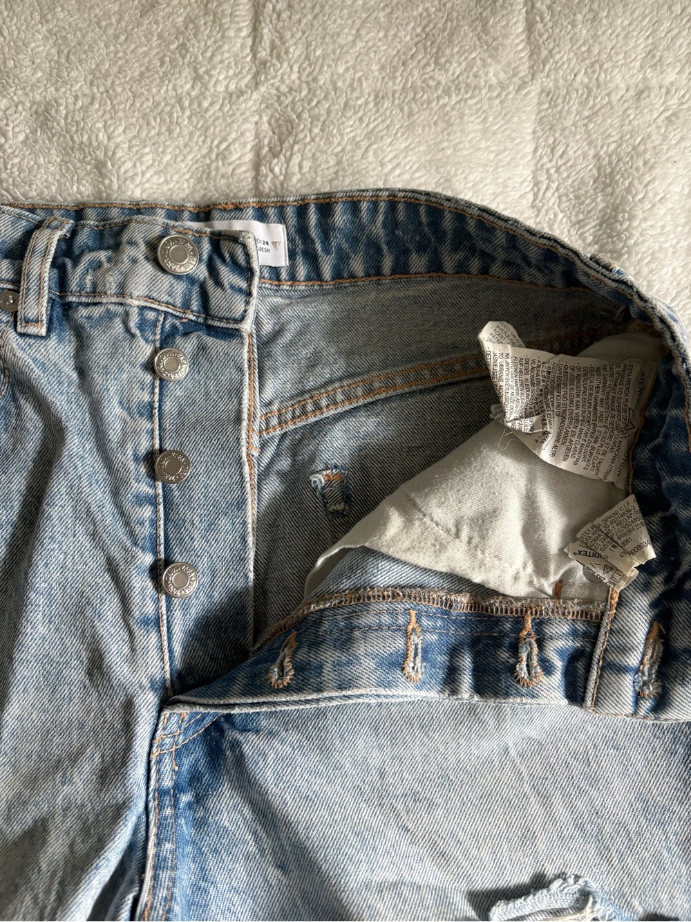 ZARA HIGH RISE DENIM SHORTS - Picture 4 of 7